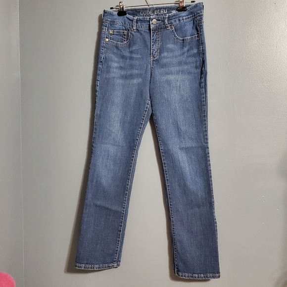 Code Bleu Womens Jeans Gwen Straight Embellished Back Pockets Size 8 - Picture 2 of 8